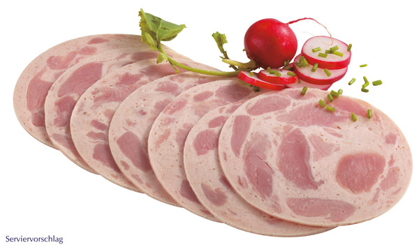 hoehenrainer-gefluegel-bierschinken-slice-serviervorschlag Geflügel-Bierschinken.