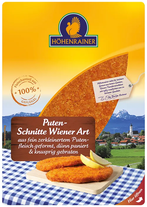 Puten-Schnitte Wiener Art, 2 Stück, Formfleischschnitte