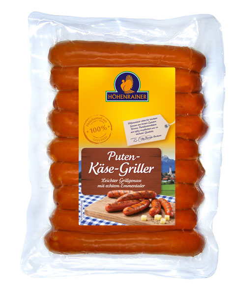 hoehenrainer-puten-kaese-griller-9er-pack Höhenrainer Puten-Käse-Griller mit Emmentaler, 9 Stück.